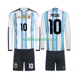 Maillot de Foot Argentine Lionel Messi 10 World Cup Domicile 2026 Manches Longues - Enfant
